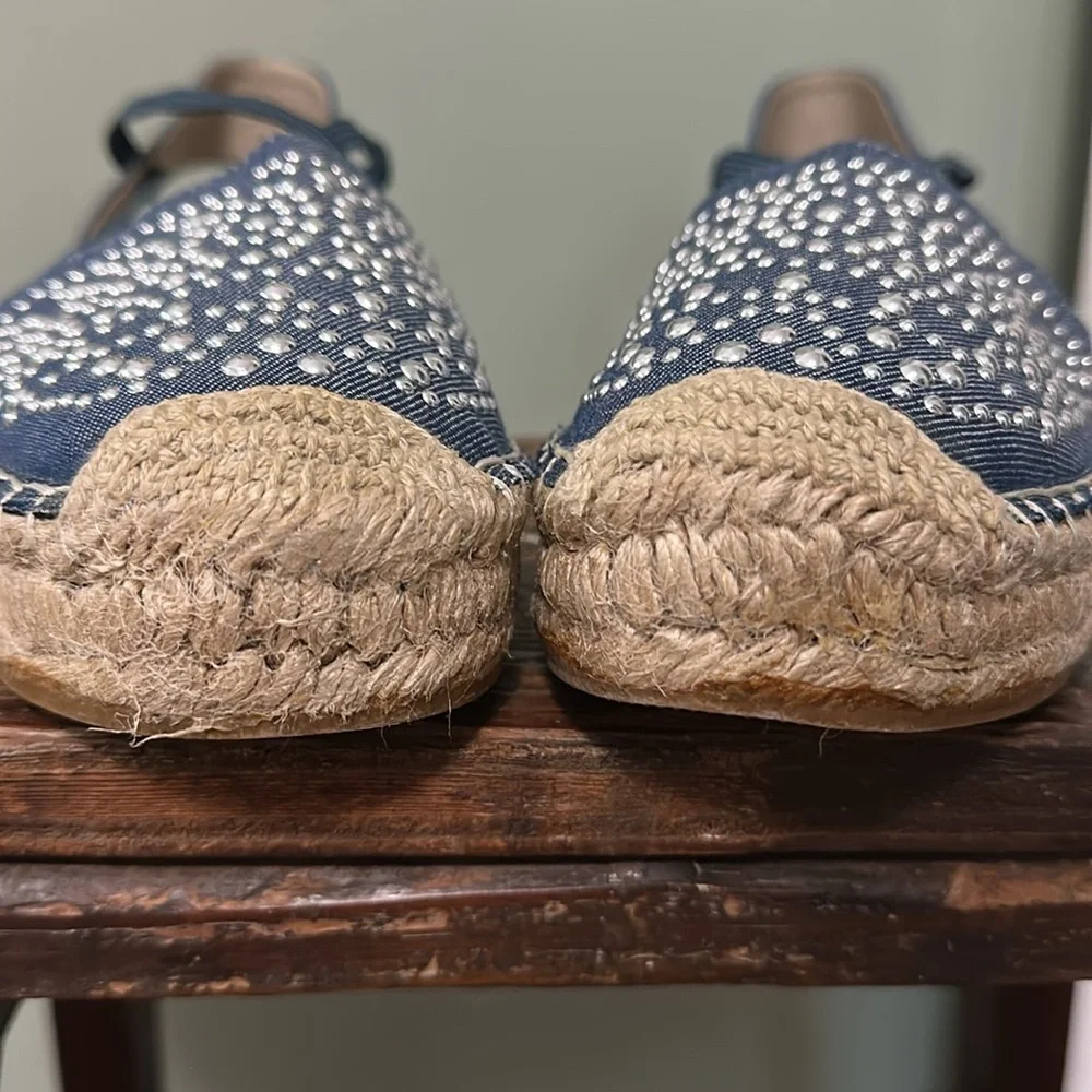 WHITE MOUNTAIN Highland Blue Denim Espadrille Sandals